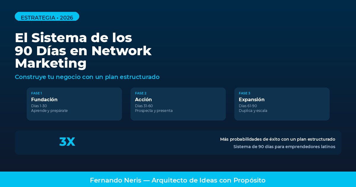 Sistema de 90 días para network marketing — emprendedores en República Dominicana