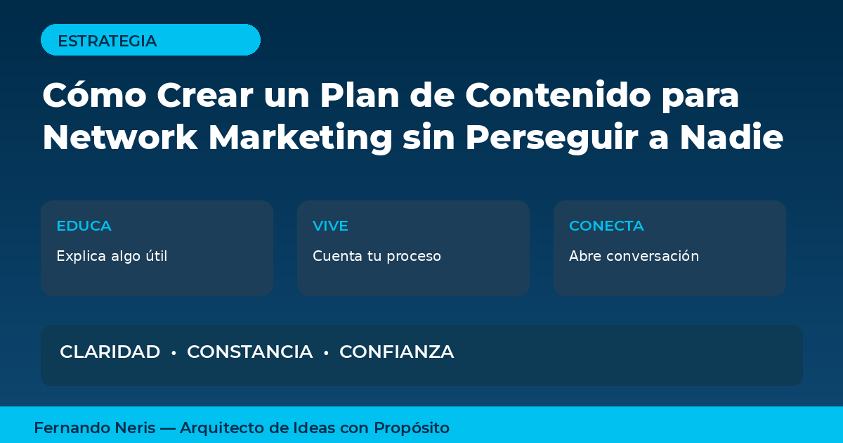 Plan de contenido para emprendedores latinos en network marketing